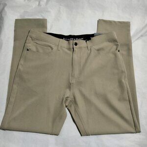 Luke & Dutch Tech Pants Mens 36x32 Khaki Stretch Moisture Wicking Easy Care